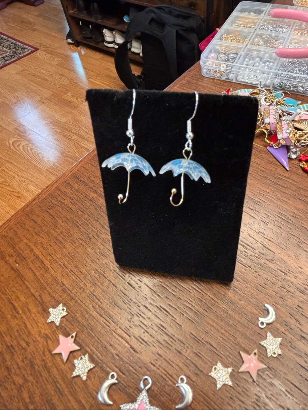 New Blue Umbrella Dangle Earrings